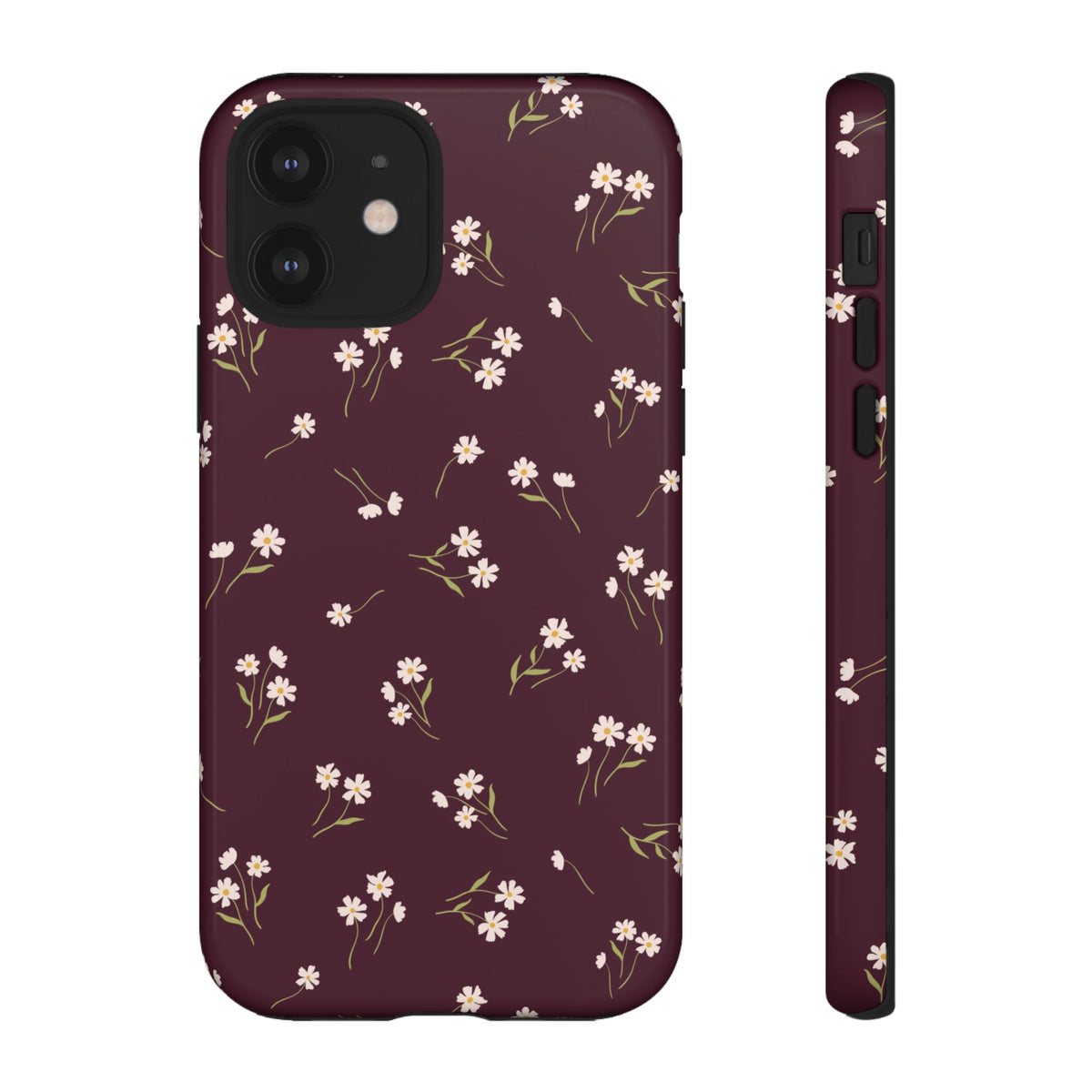 Dainty Daisy | Burgundy Floral iPhone Case