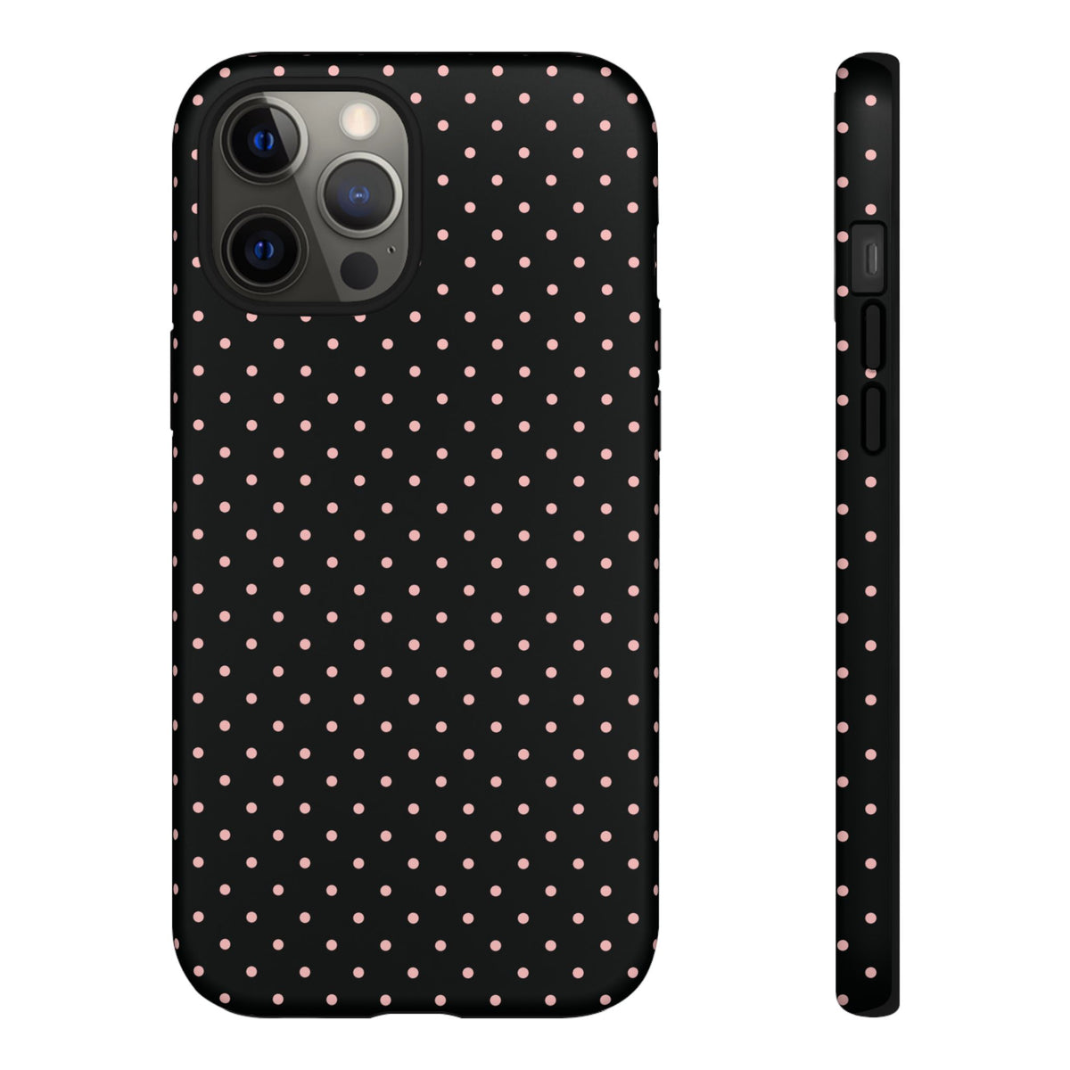 Polka Flirt | Pink & Black Polka Dot iPhone Case