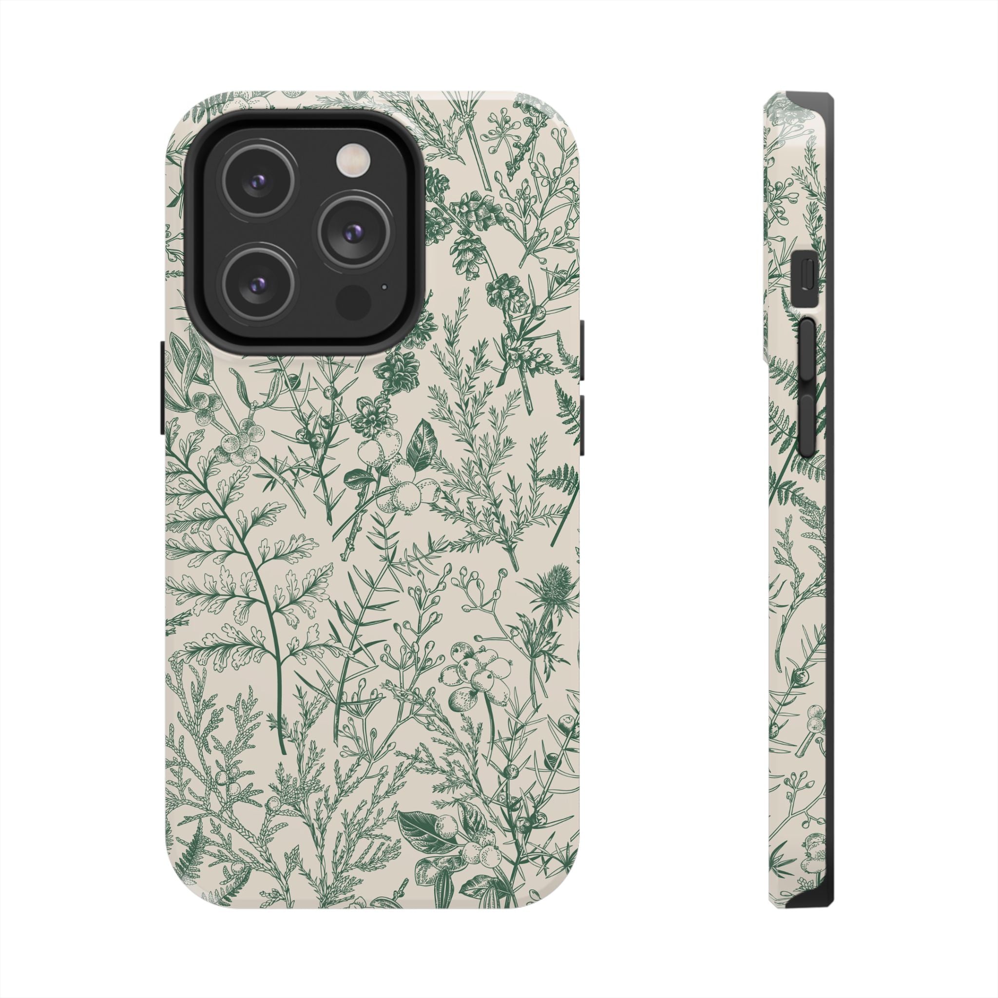 Sage Botanical Floral iPhone Case
