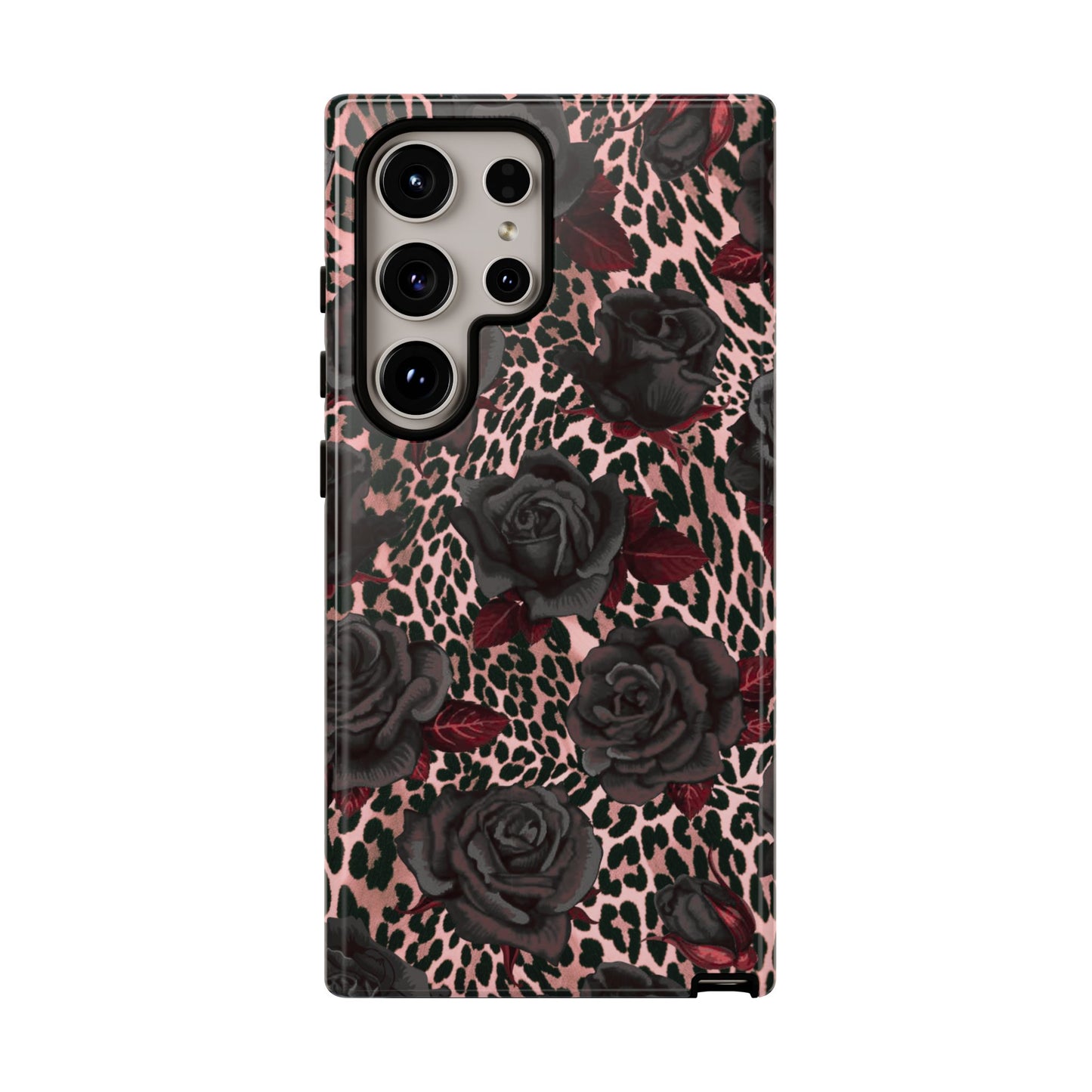 Midnight Rose | Pink Leopard Floral Case