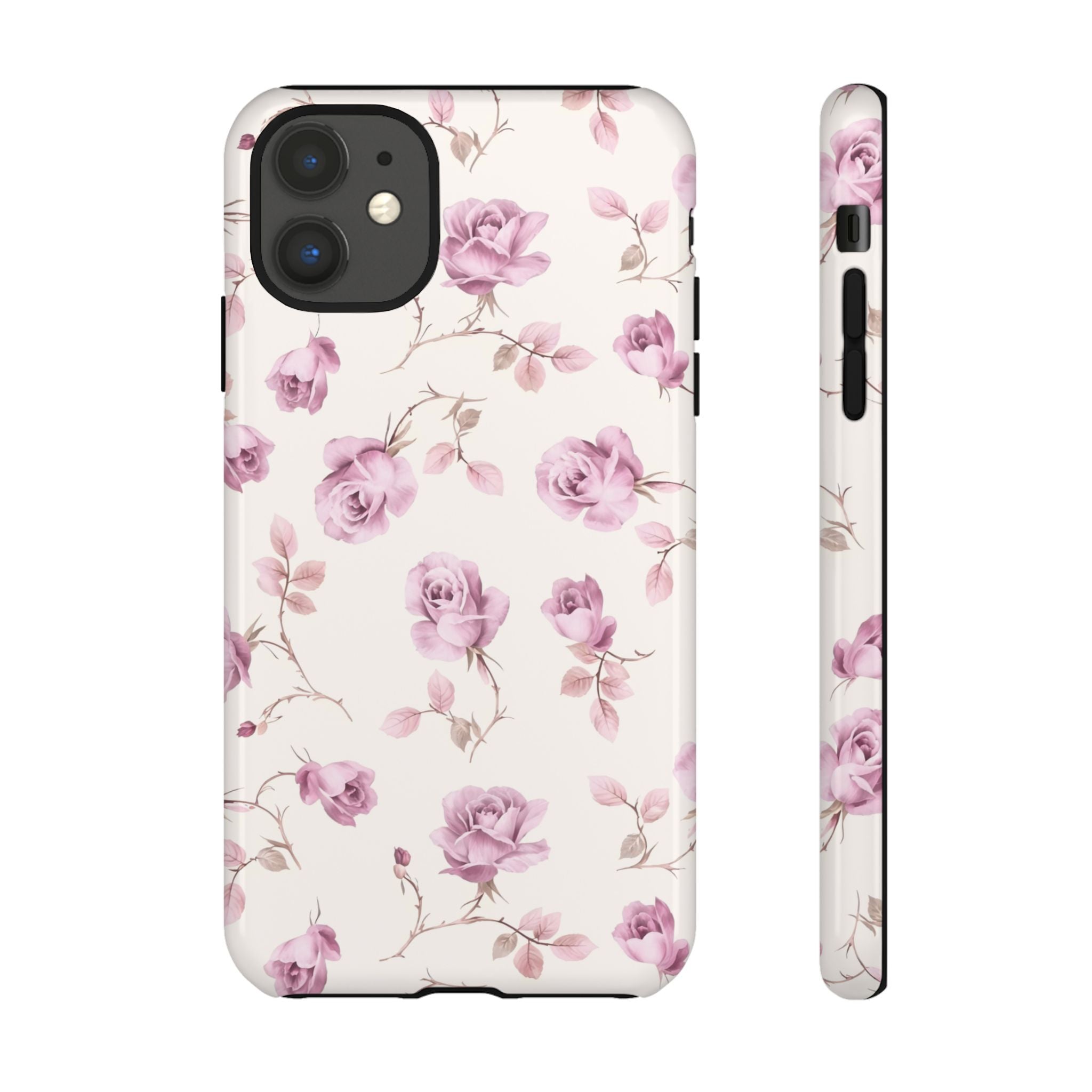 Rosa vintage | Coqueta floral Funda y vinilo para iPhone