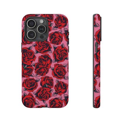 Love Story | Red & Pink Pop Art Rose Floral Case