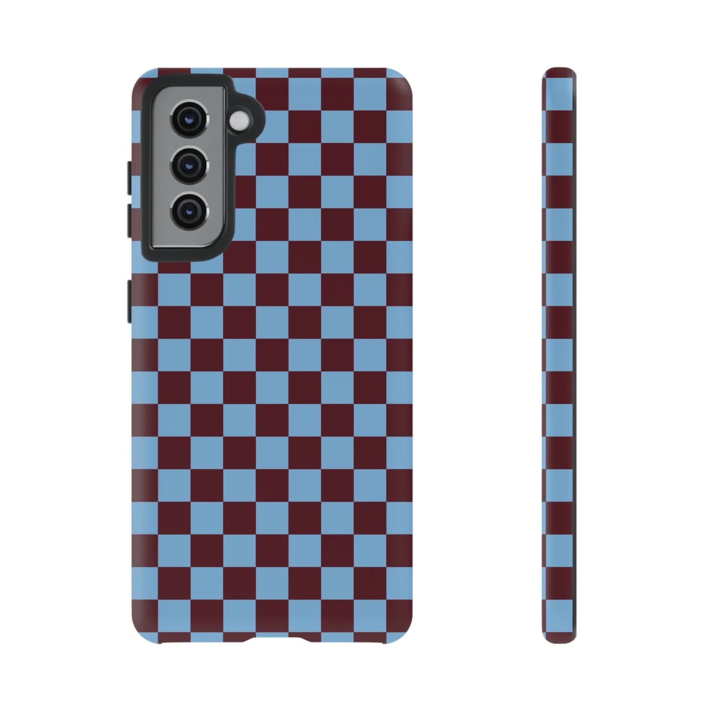 Checked Out | Blue & Brown Checkerboard Case