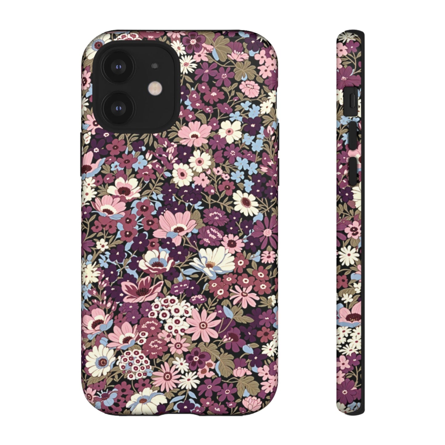 Coque iPhone à motif de prunes sucrées | Fleurs violettes