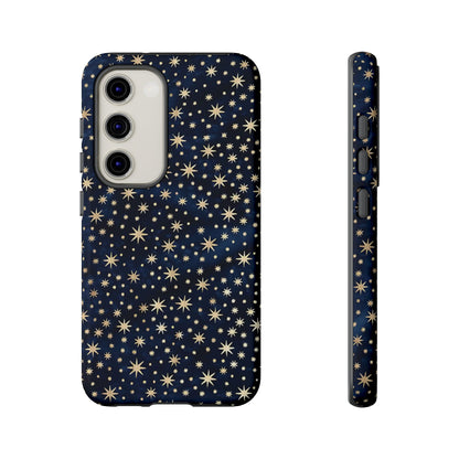 Estuche Galaxy con estrellas azules y cielo nocturno