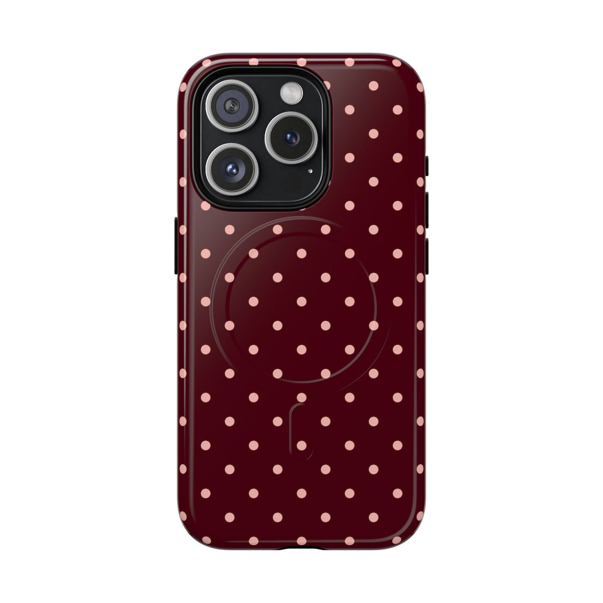 Pretty Please | Burgundy Polka Dot MagSafe Case
