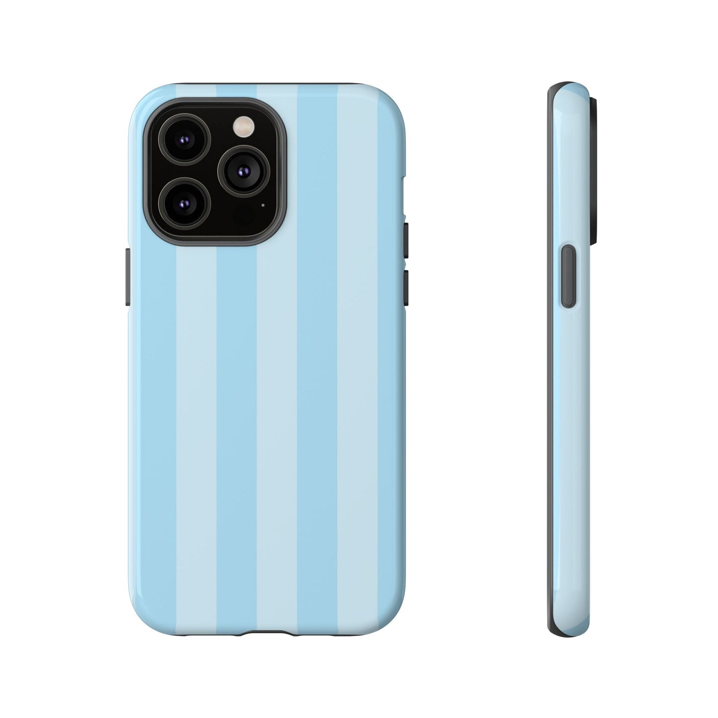 Coque iPhone à rayures bleues | Bord de piscine