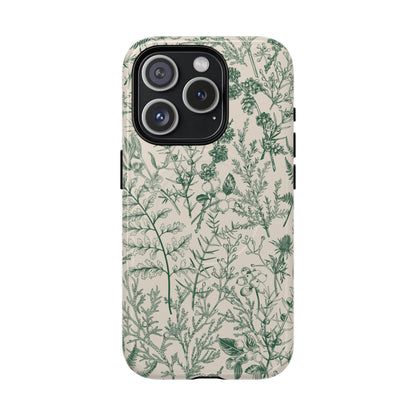 Étui MagSafe à motif floral vert et botanique Sage