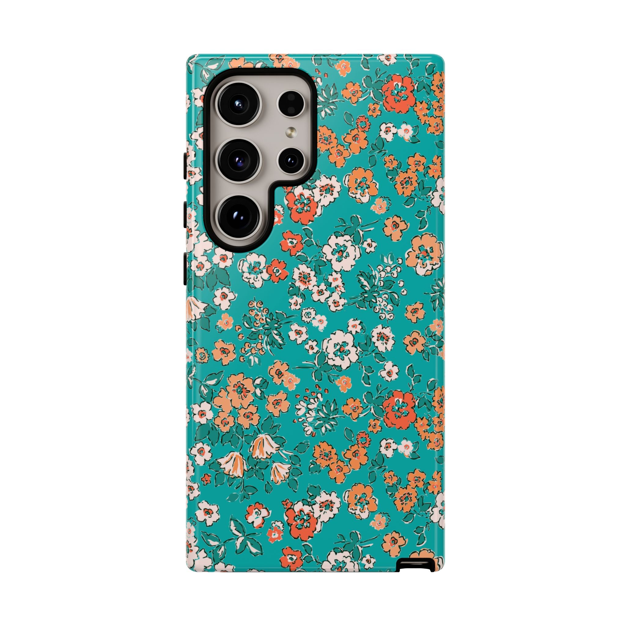 Teal Garden Floral Galaxy Case