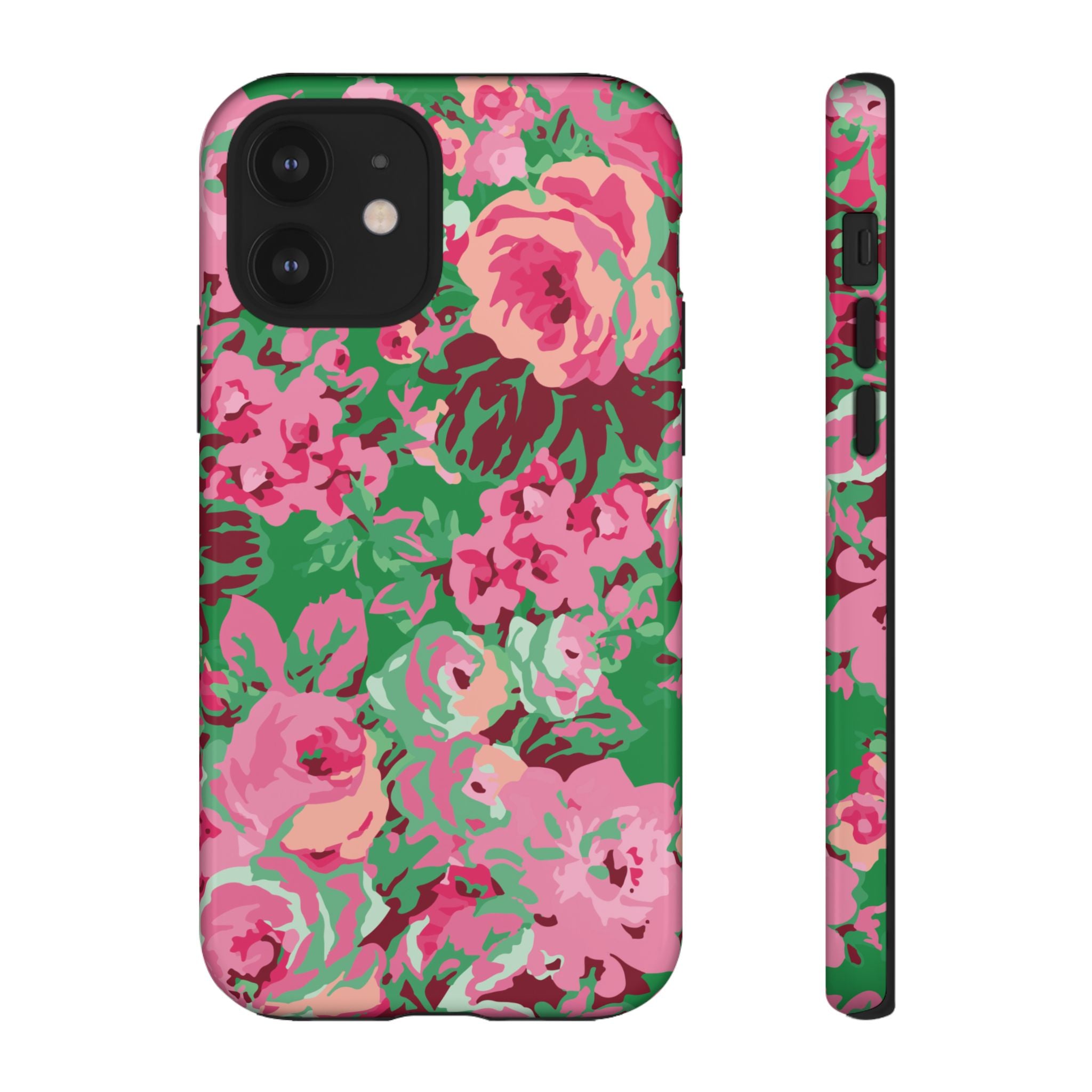 Tout est rose | Coque iPhone à motif floral vert