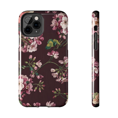 Flower Glam | Brown Floral iPhone Case