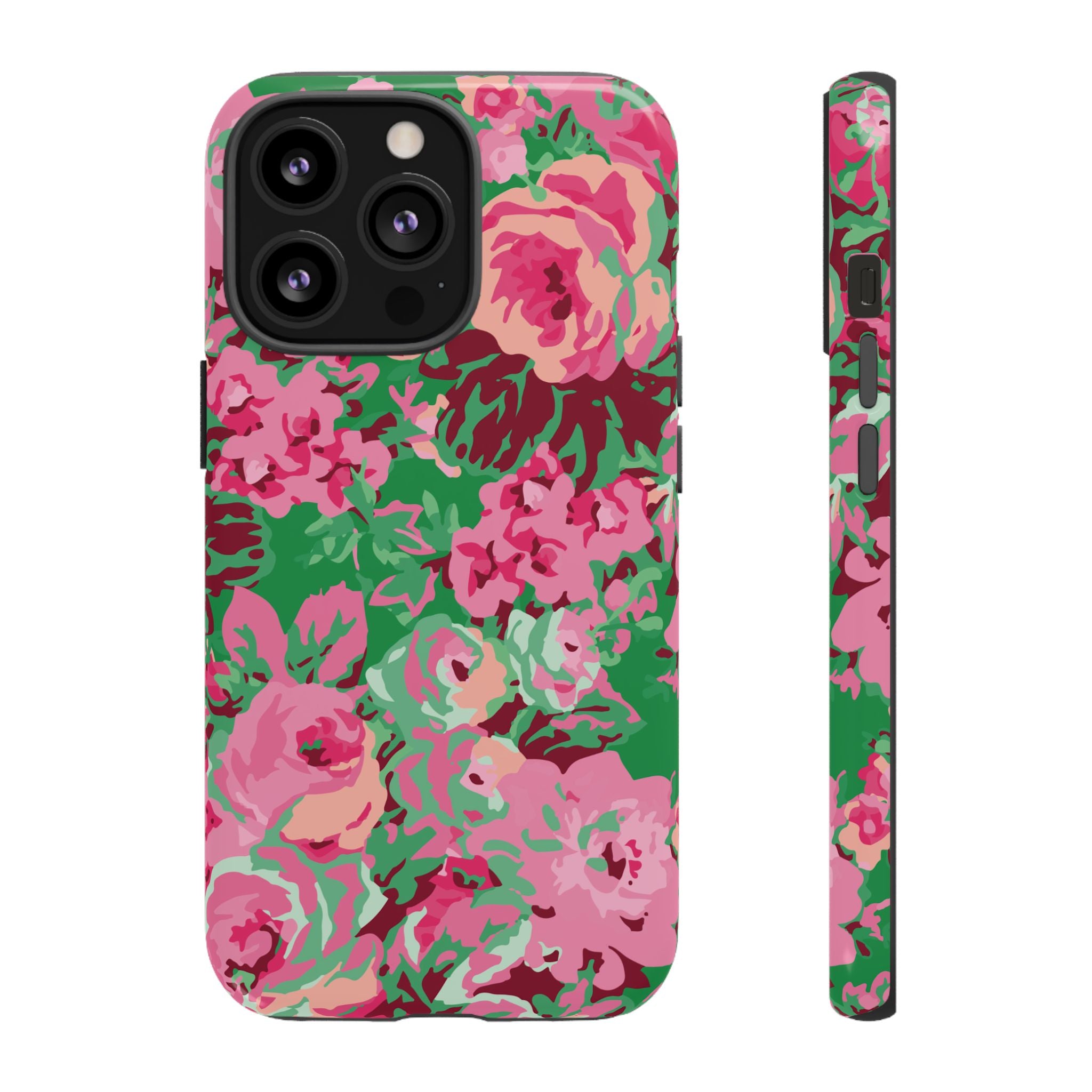 Tout est rose | Coque iPhone à motif floral vert