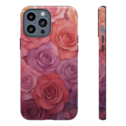 Coque iPhone à motif floral | Roses dégradées