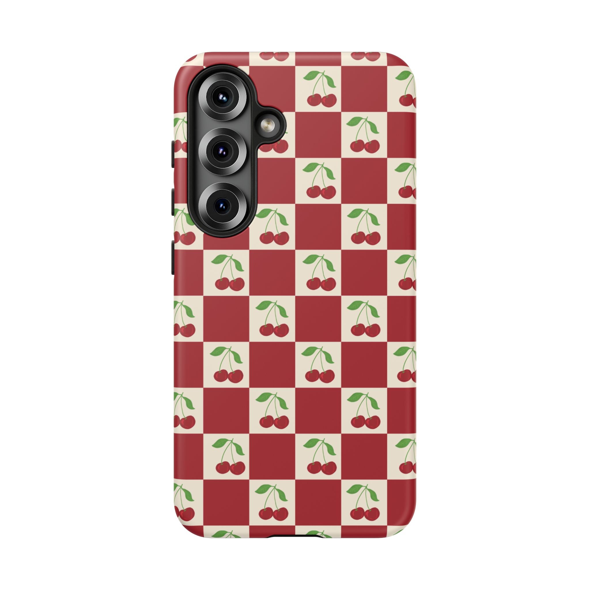 Cherry Check Phone Case