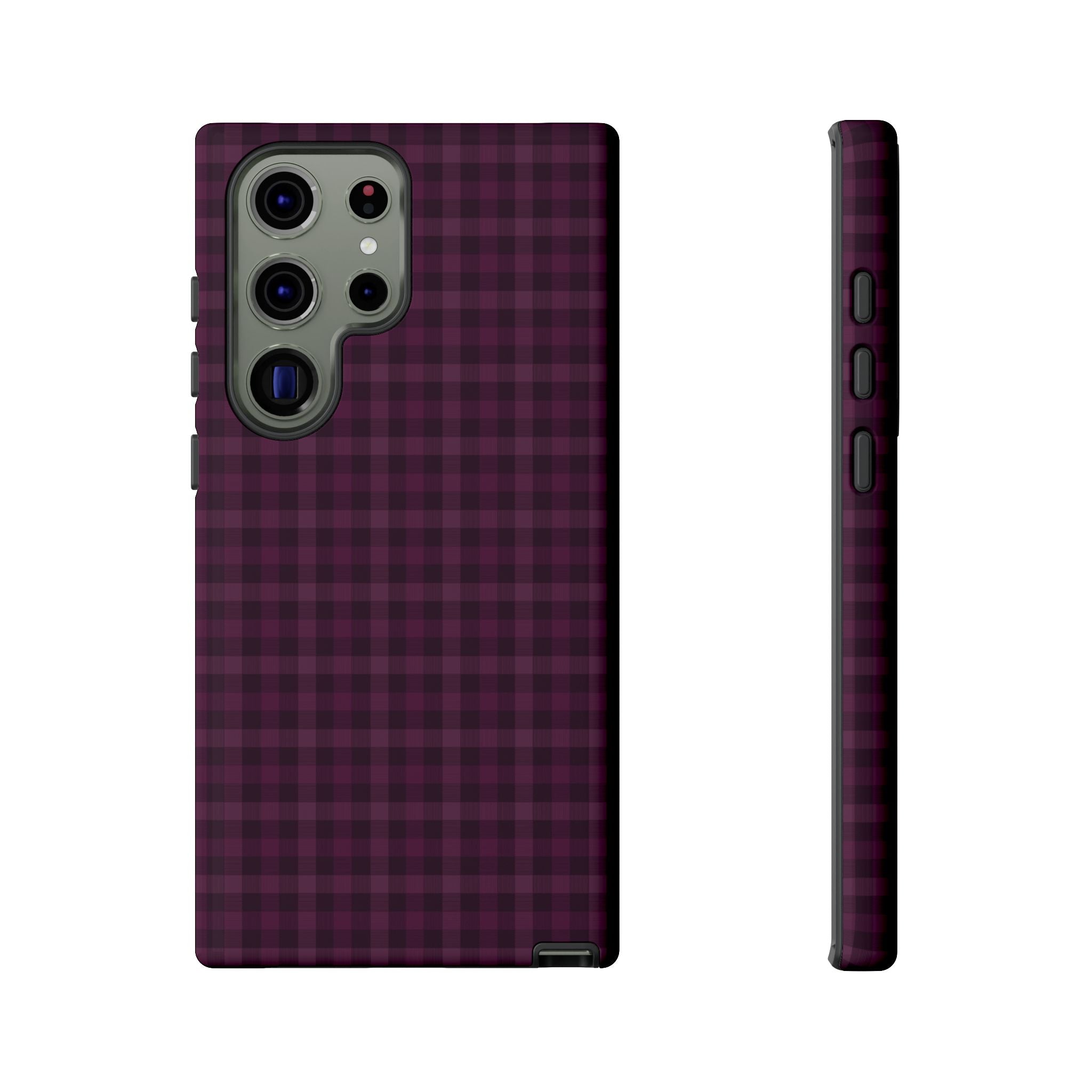 Plum Crush | Purple Plaid Galaxy Case