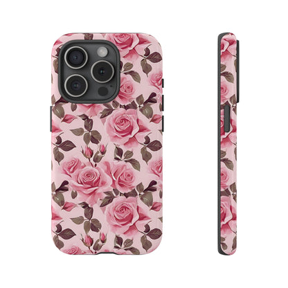 Funda para iPhone con diseño de rosas románticas y flores rosas