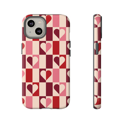 Funda para iPhone con corazones geométricos Devoted