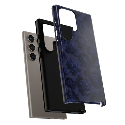 Funda Galaxy con diseño floral en azul oscuro de Moody Blues