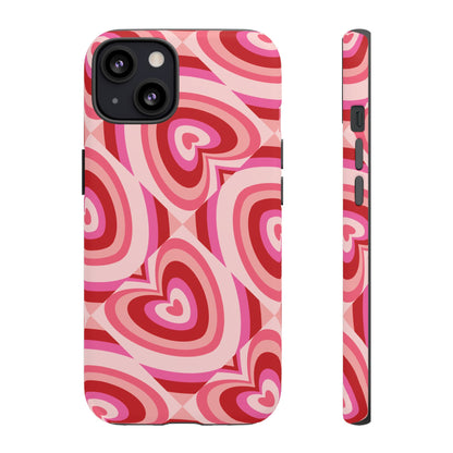 Hearts Squared | Pink Retro Heart Case