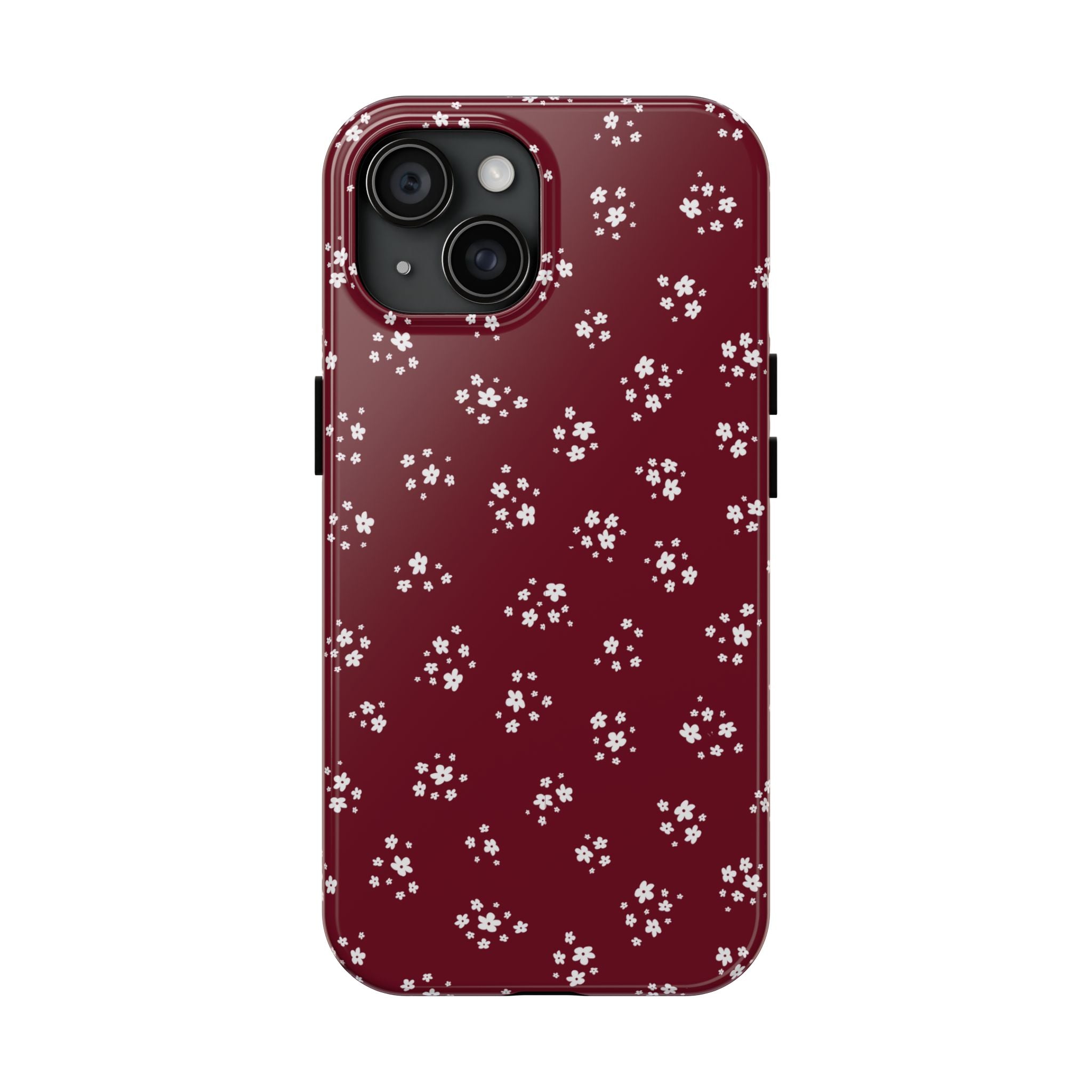 Maroon Blooms Floral iPhone Case
