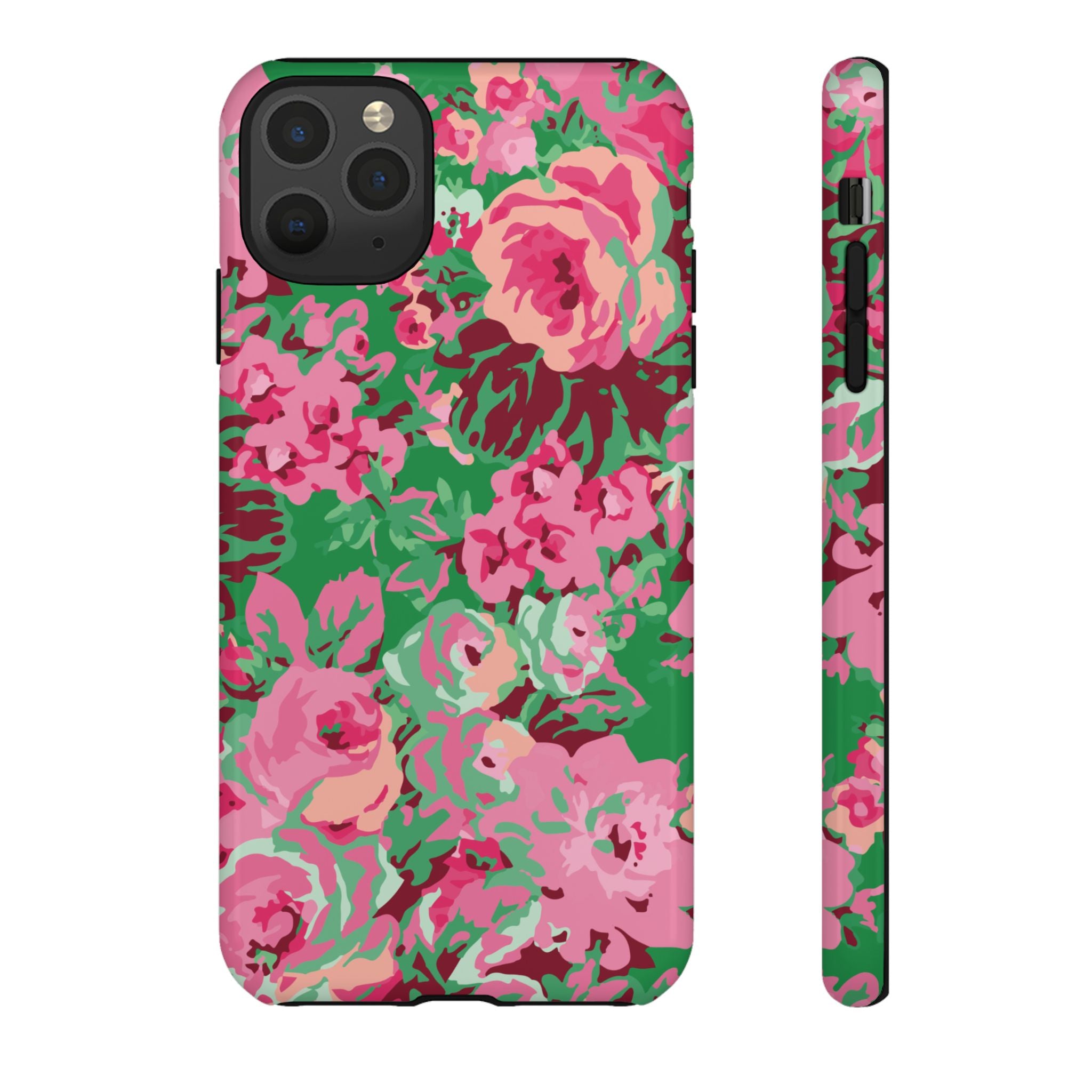 Tout est rose | Coque iPhone à motif floral vert