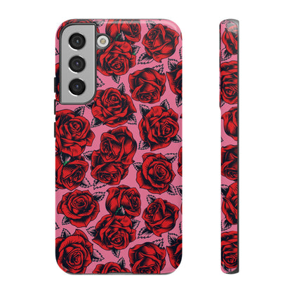 Love Story | Red & Pink Pop Art Rose Floral Case