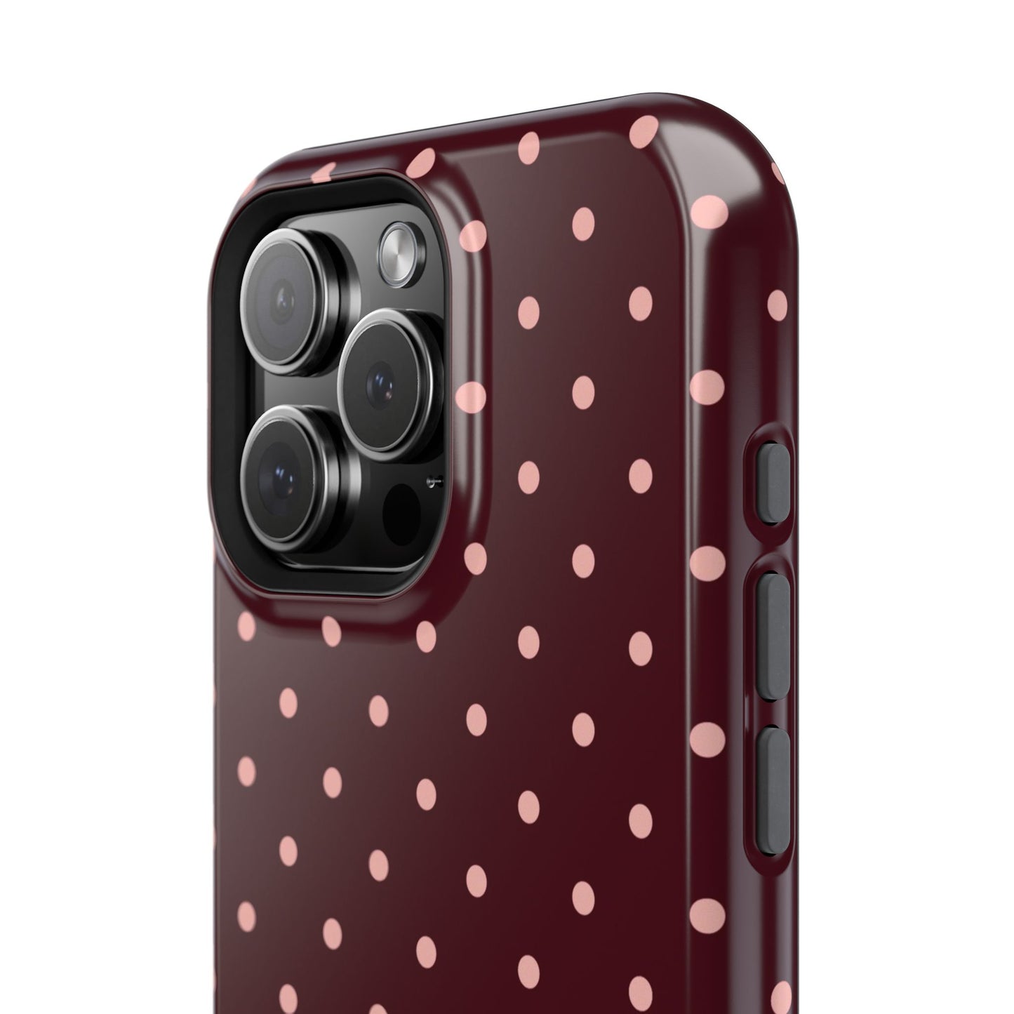 Pretty Please | Burgundy Polka Dot iPhone Case