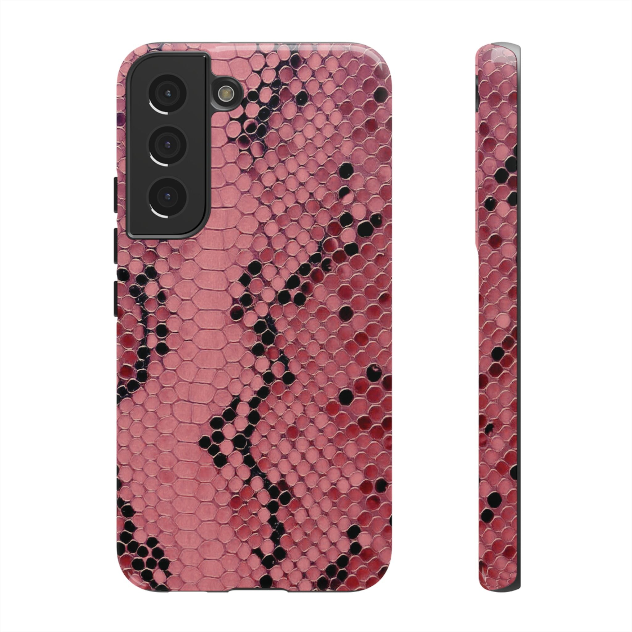 Funda para Samsung con estampado de serpiente y pitón rosa