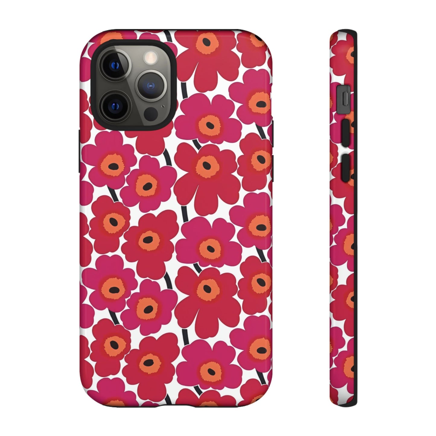 Funda para iPhone con estampado floral rosa y amapola