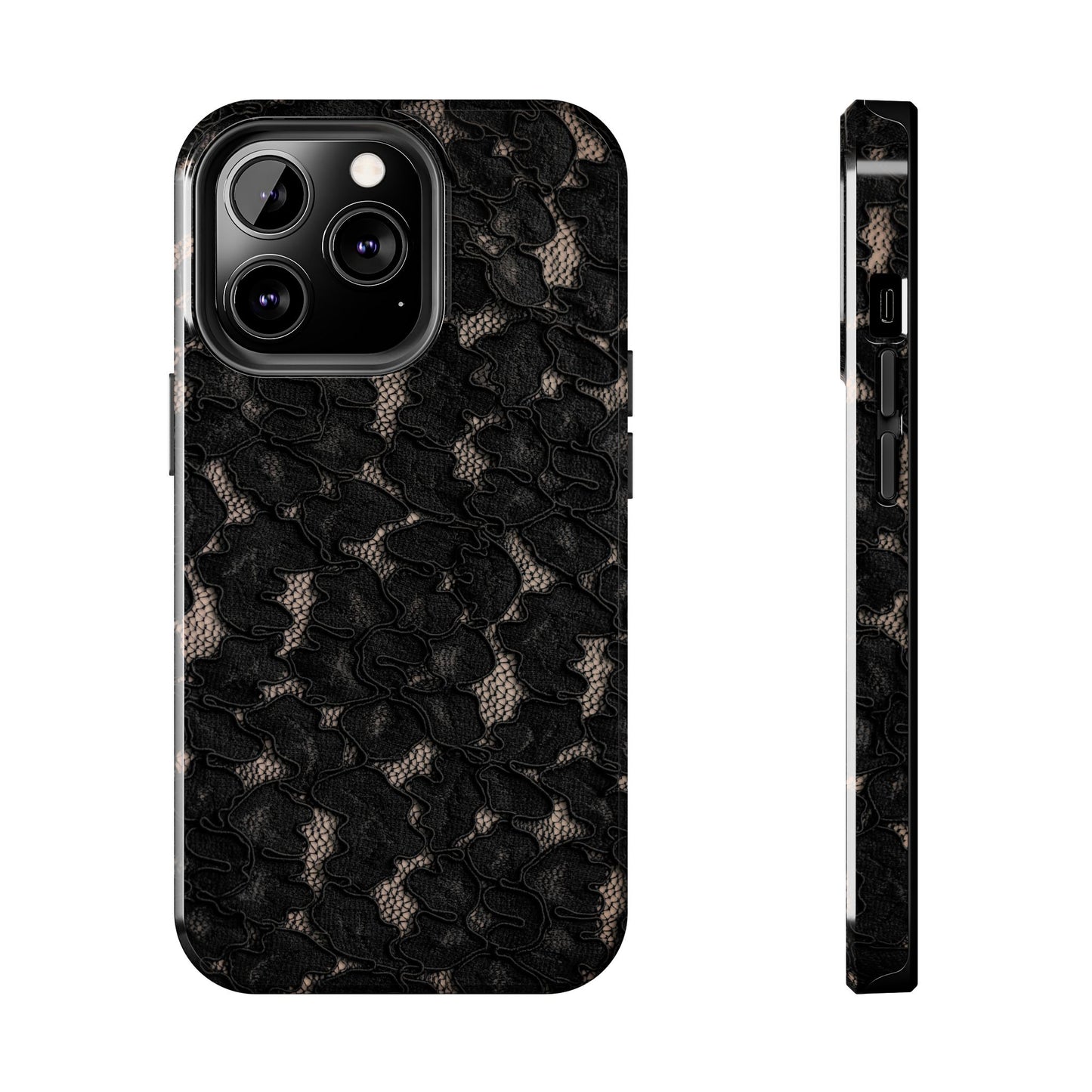 Funda para iPhone de encaje negro | Medianoche