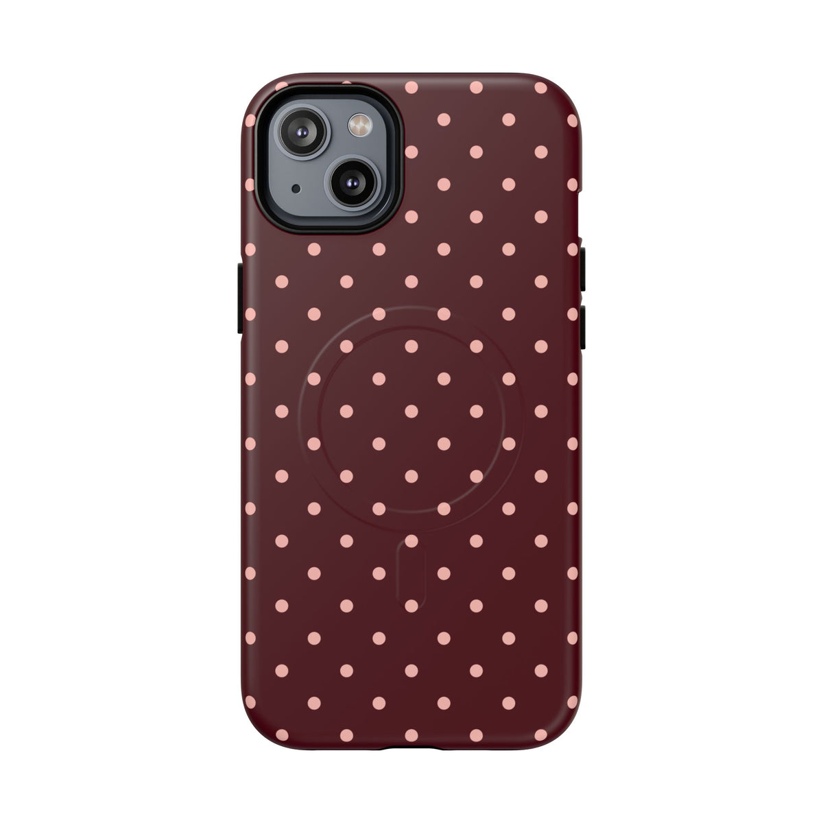 Pretty Please | Burgundy Polka Dot MagSafe Case