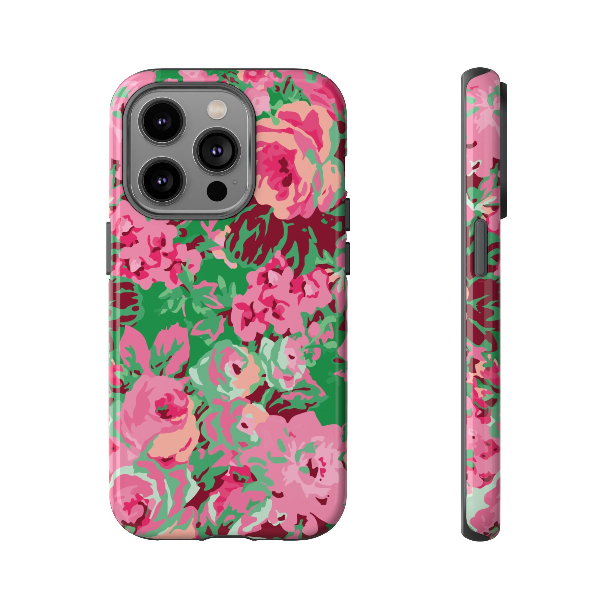 Tout est rose | Coque iPhone à motif floral vert