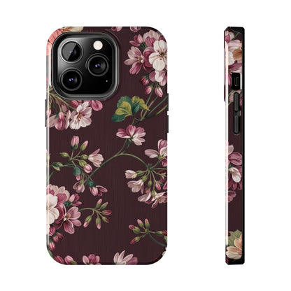 Flower Glam | Brown Floral iPhone Case