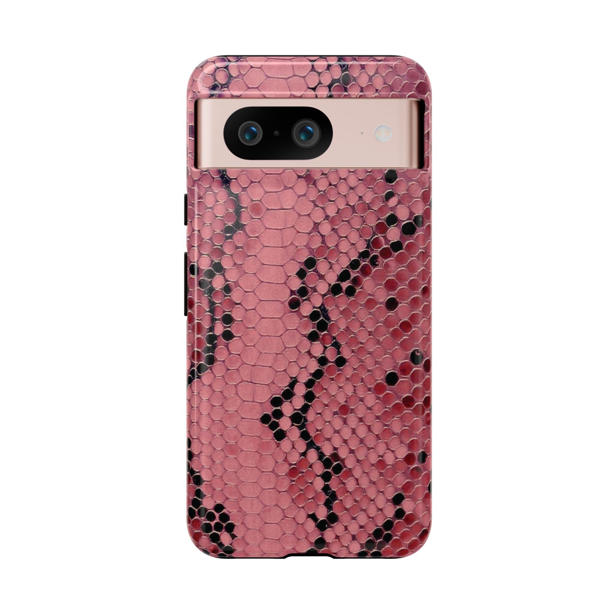 Estuche Pixel con estampado de serpiente y pitón rosa