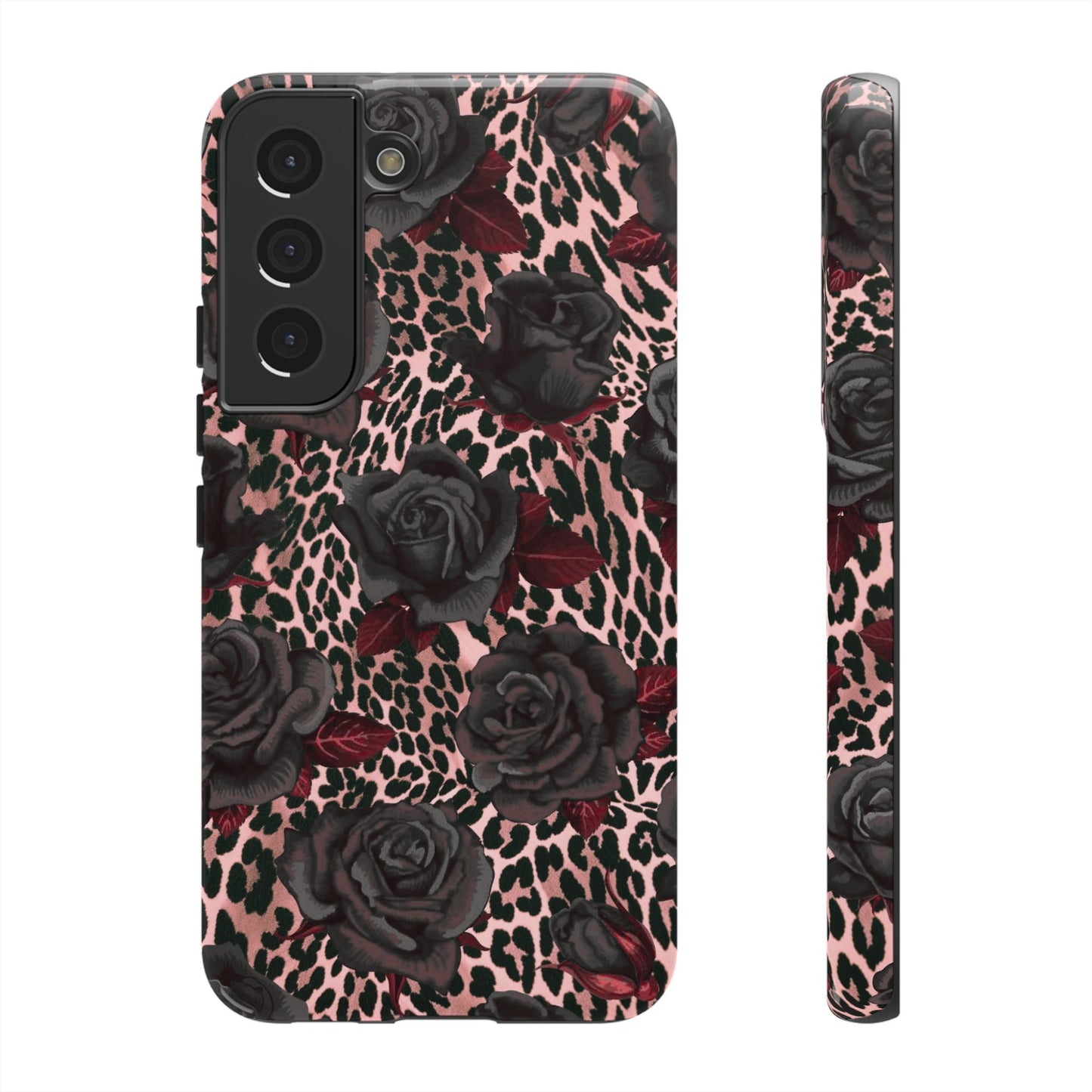 Midnight Rose | Pink Leopard Floral Case