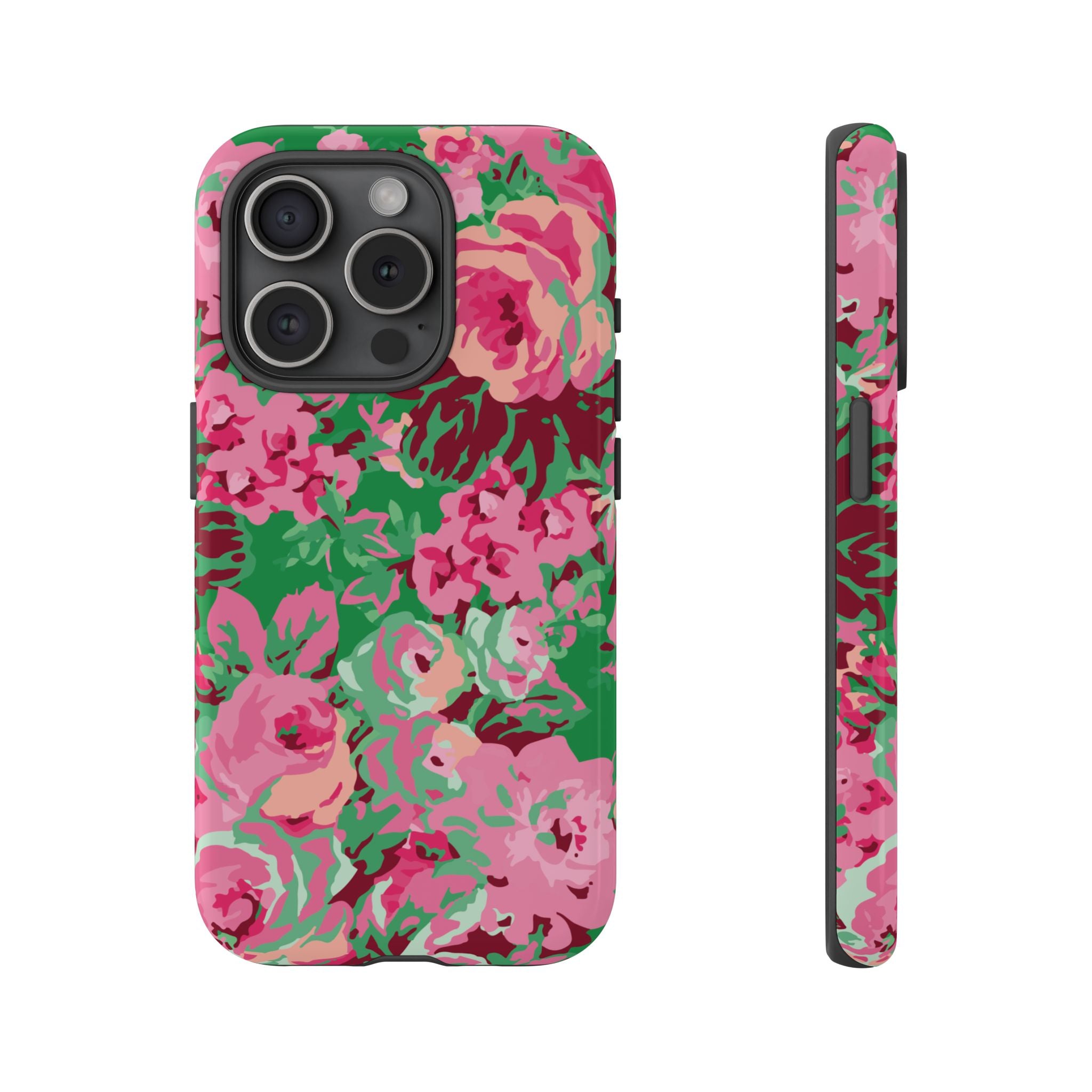 Tout est rose | Coque iPhone à motif floral vert