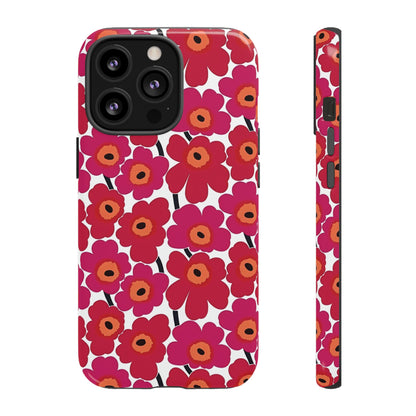 Funda para iPhone con estampado floral rosa y amapola