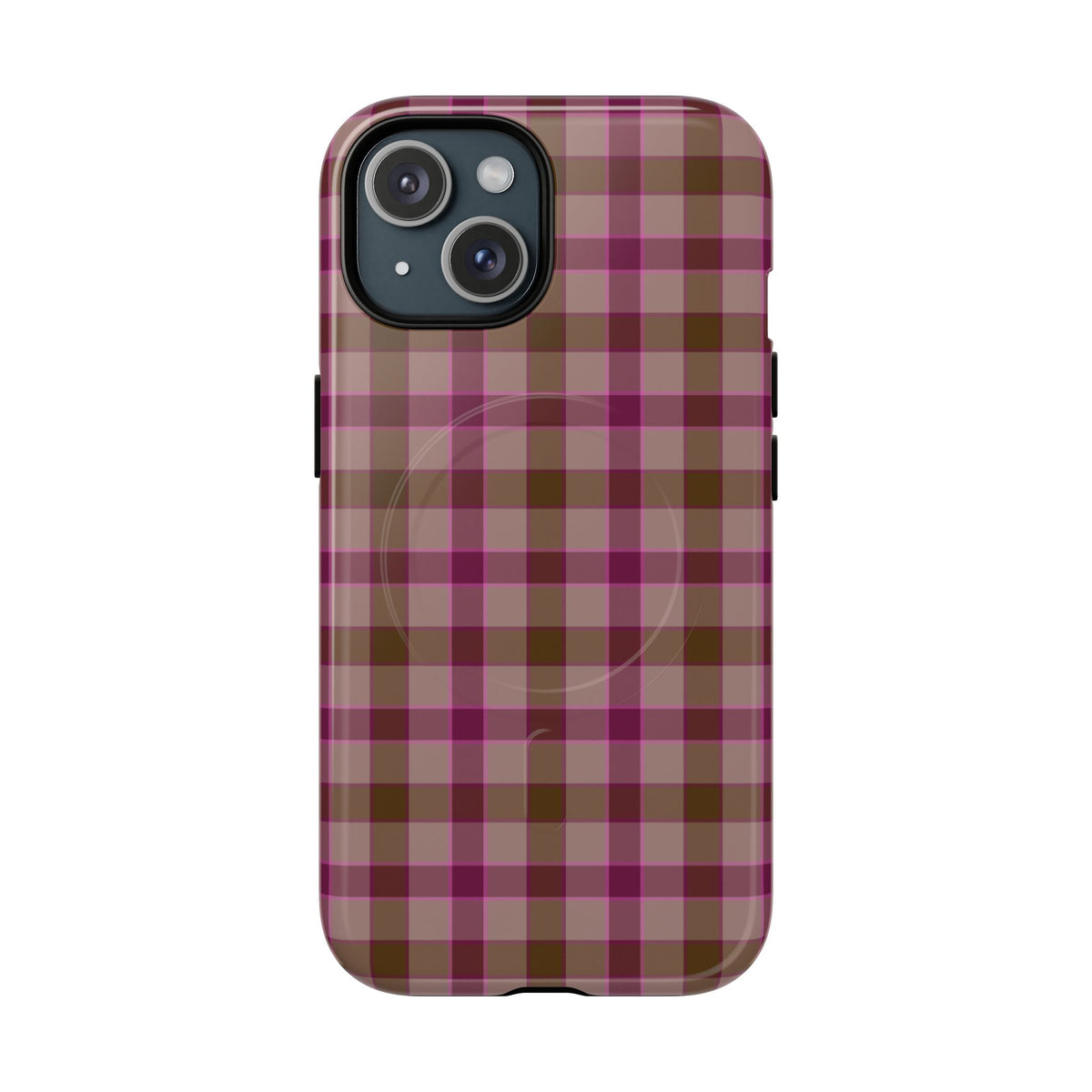 Mulberry Plaid | Pink & Brown Plaid MagSafe Case
