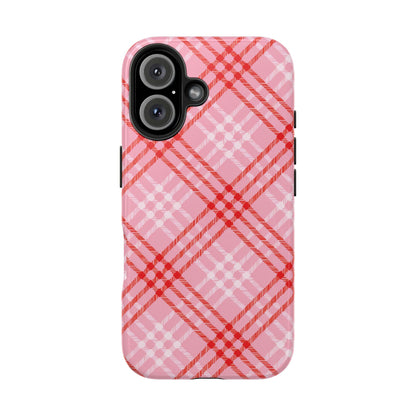 Chanelle | Pink Plaid iPhone Case