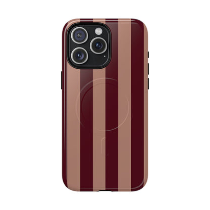 Tribeca | Burgundy Stripe MagSafe Case