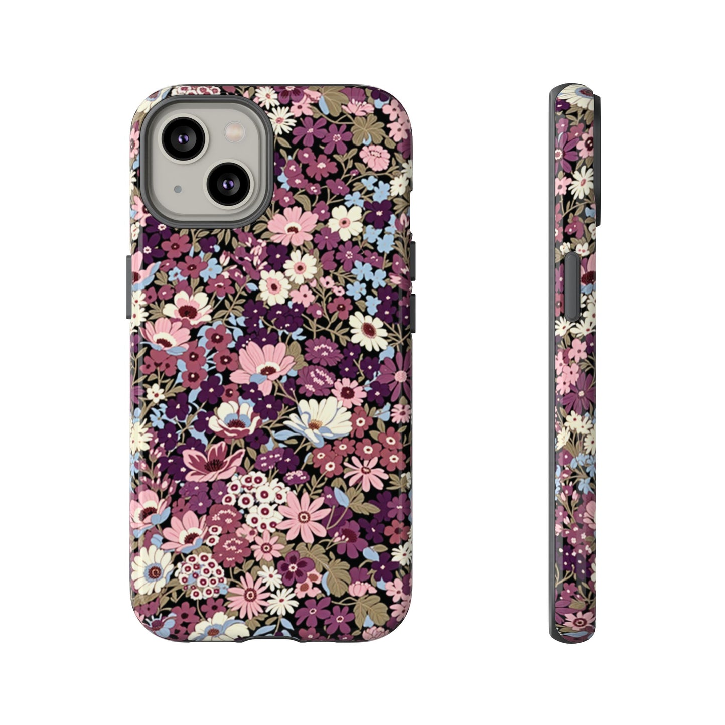 Coque iPhone à motif de prunes sucrées | Fleurs violettes