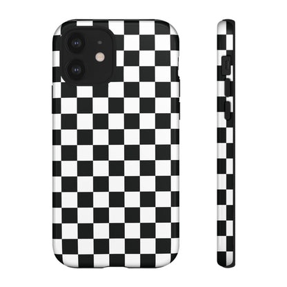 Funda para iPhone con diseño de cuadros en blanco y negro de Skater Girl