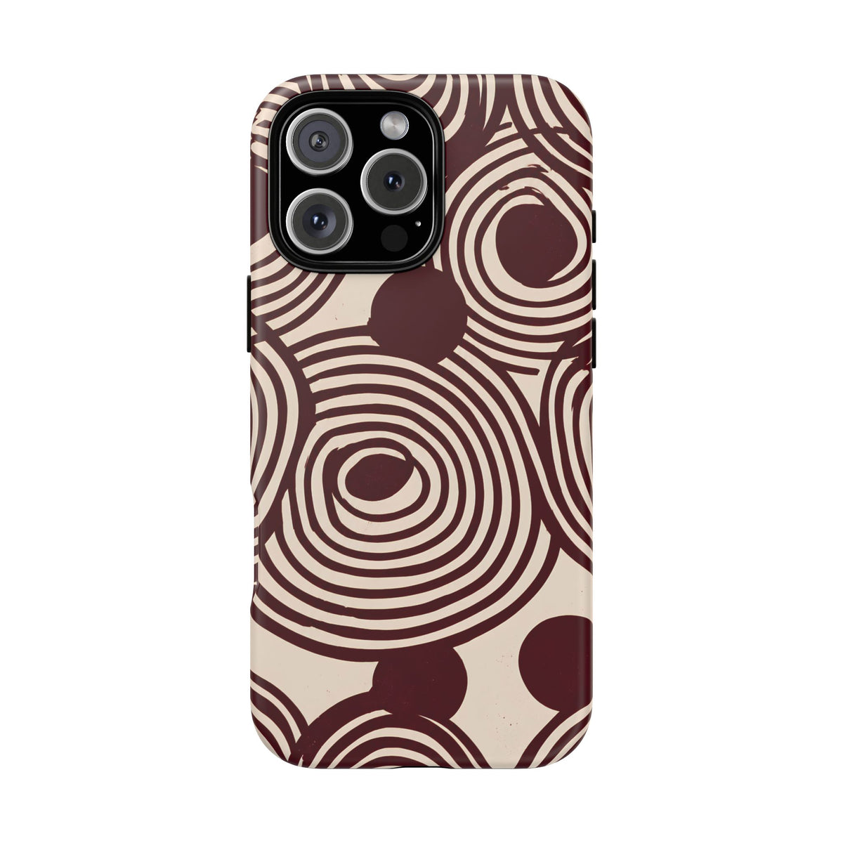 Retrograde | Burgundy Retro Abstract iPhone Case