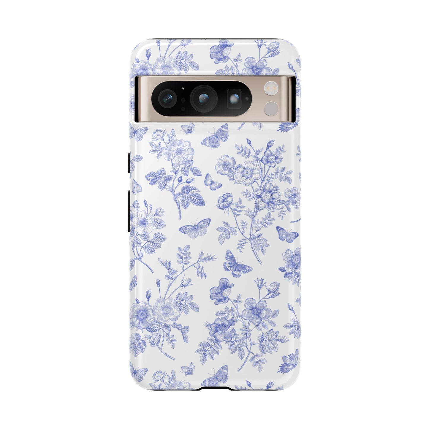 Wild Roses | Blue Floral Butterfly Toile Case