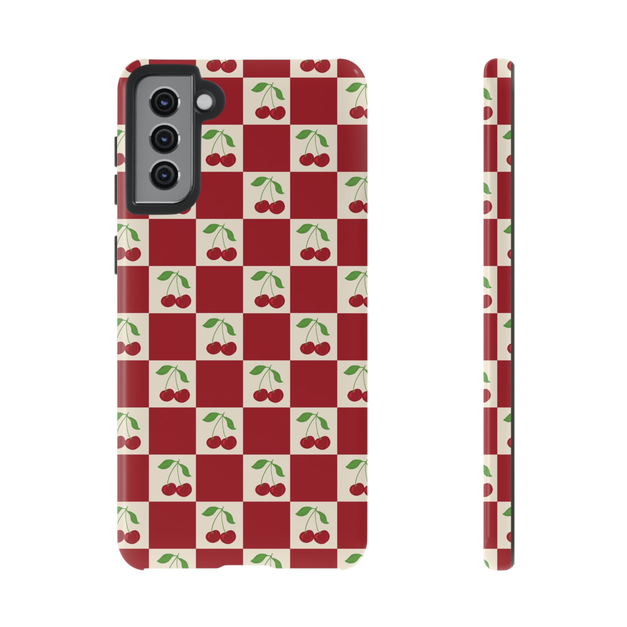 Cherry Check Phone Case