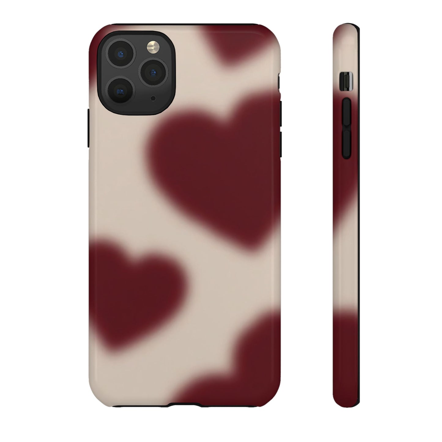 Funda para iPhone con corazones con enfoque suave y deseos del corazón