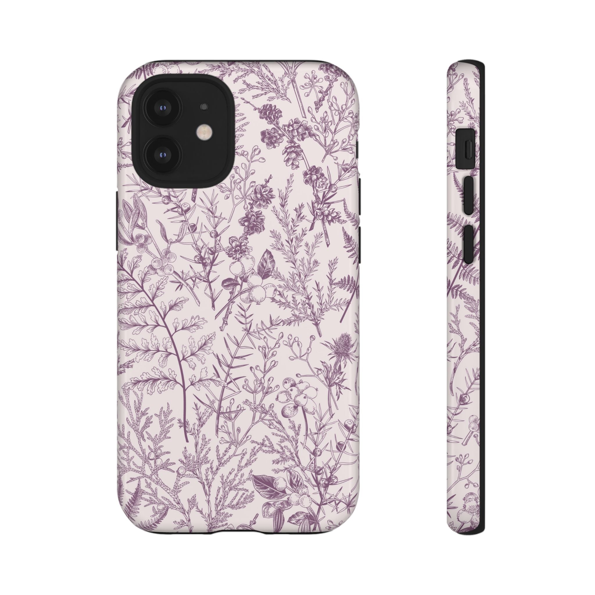 Plum Botanical Floral iPhone Case