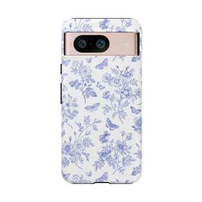 Wild Roses | Blue Floral Butterfly Toile Case