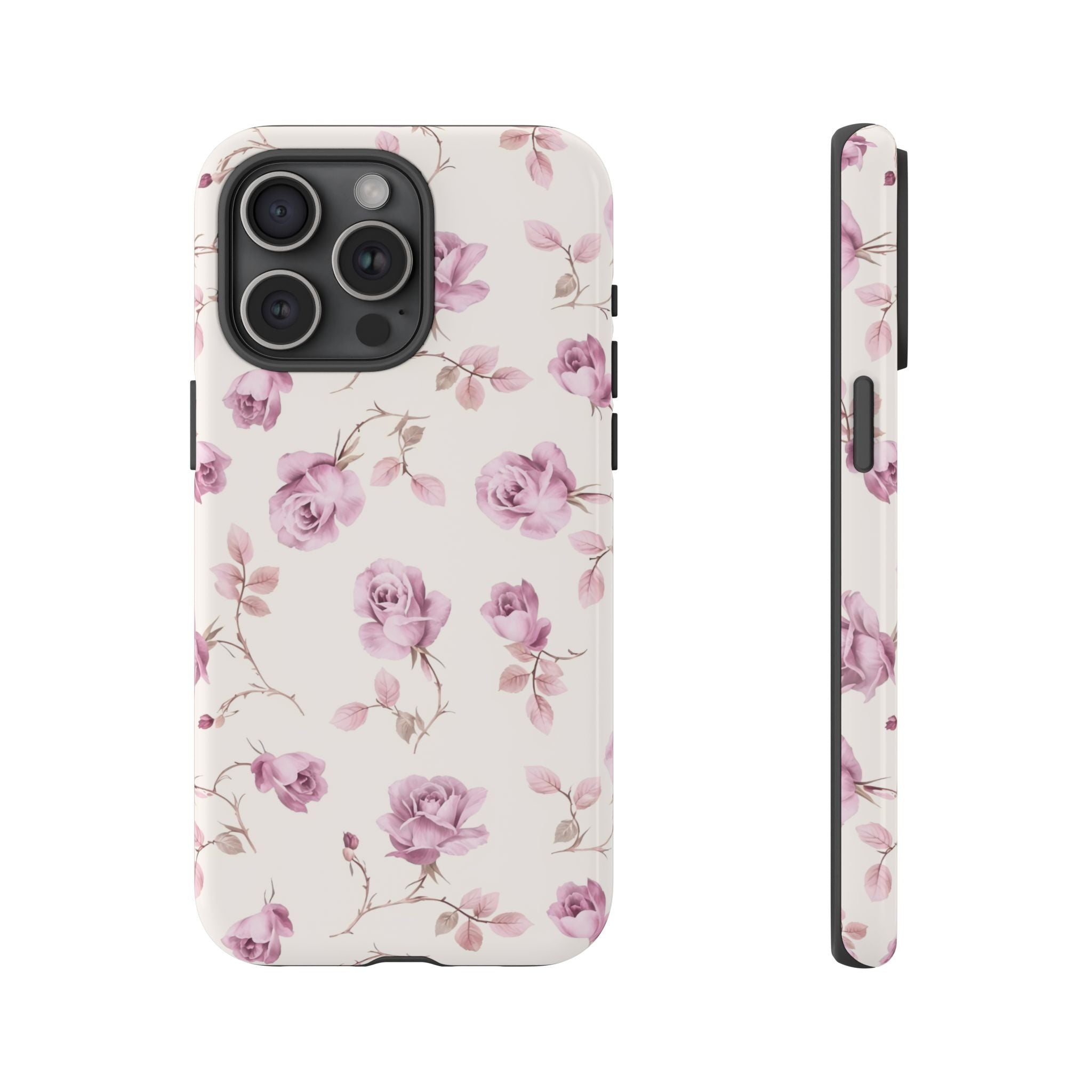 Rosa vintage | Coqueta floral Funda y vinilo para iPhone