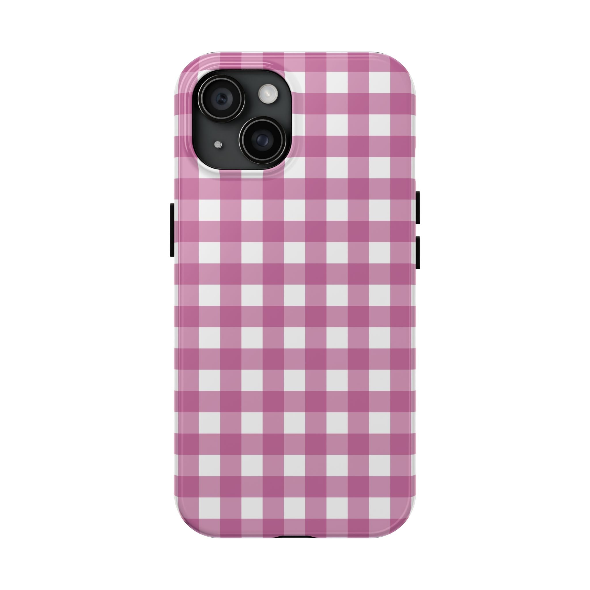 Pink Plaid Gingham Check iPhone Case